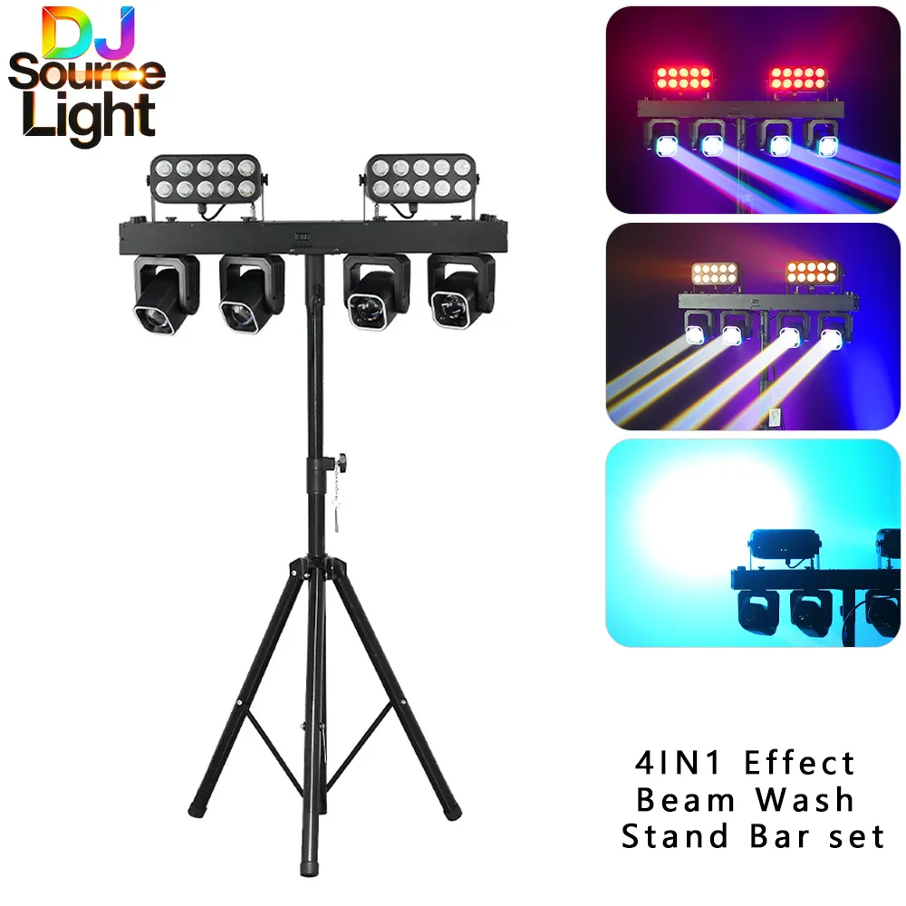 Par Set LED RGBW 4in1 4x40W Beam Moving Head 20x6w LED RGBW Wash Strobe Effect Bar Stand For Party Dj Disco Club Wedding Stage
