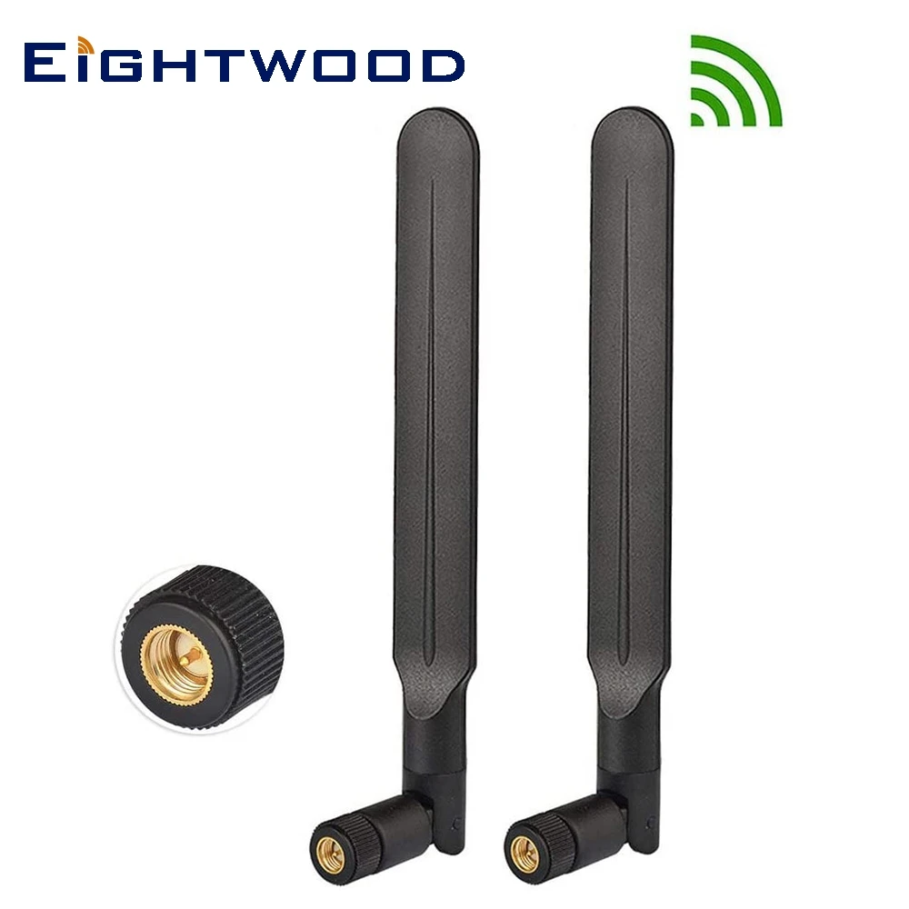 Eightwood Dual Band WiFi Antenna 2.4GHz 5GHz 5.8GHz 8dBi SMA Male for Vedio Security IP Camera Recorder Backup Camera 2-Pack