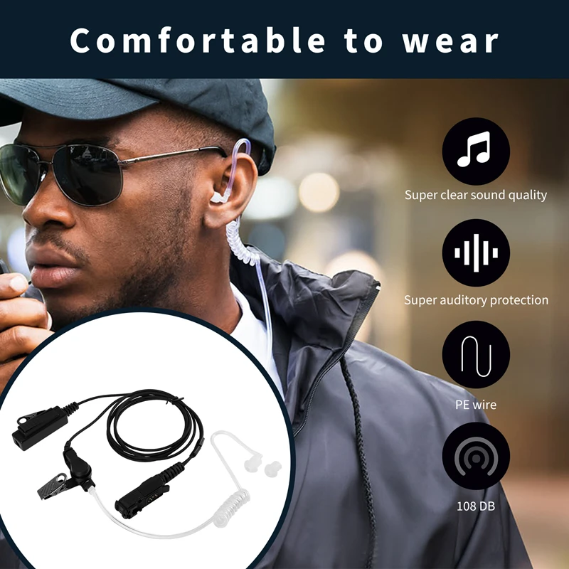Walkie Talkie Air tubo acústico PPT auricular para Motorola Xir P6600 P6620 XPR3300 XPR3500 MTP3250