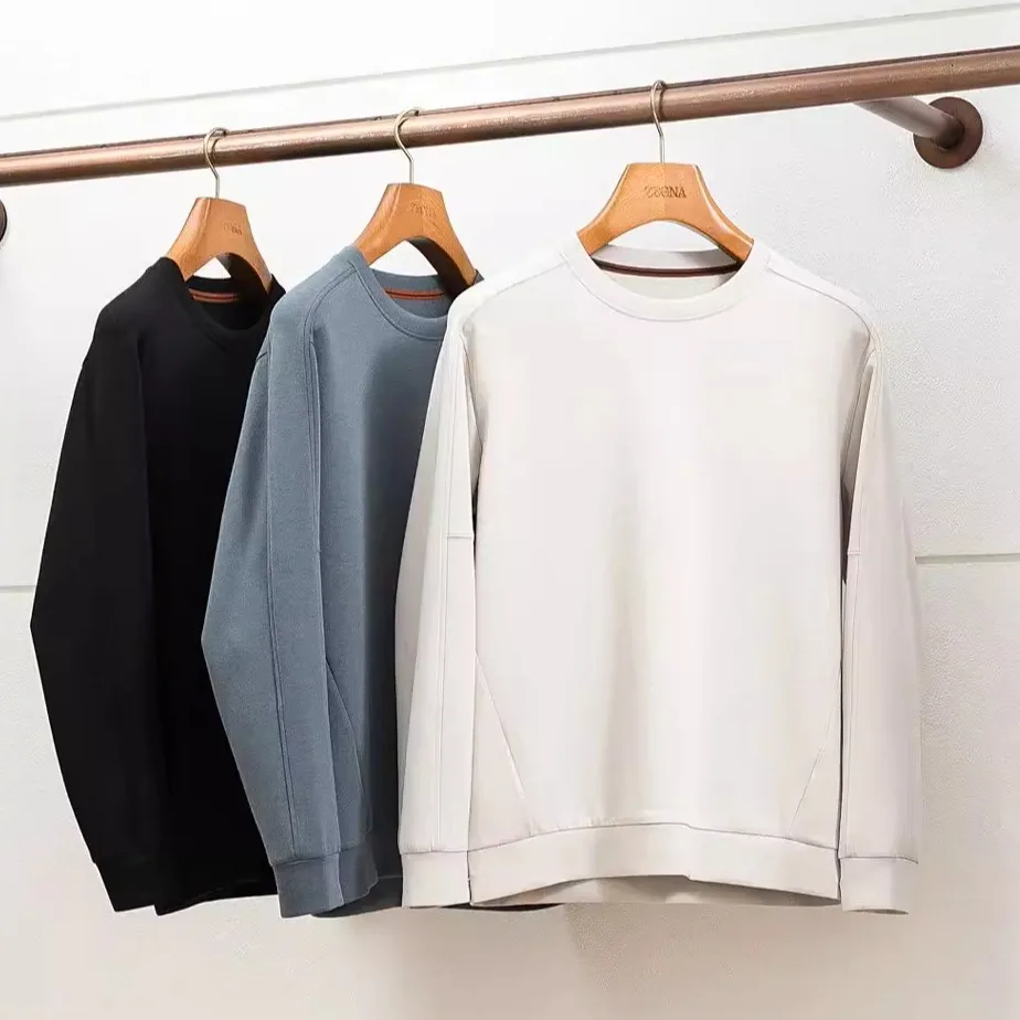 

Cloud-Like Soft Basic round Ne Men's Sweatirt Casual Underwear Top Faion Urban Sle Long Sve Thermal Comfortable-irt