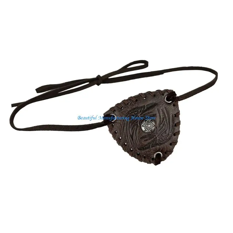 E56A Medieval Medieval Eye Patch per uomini Halloween Larp Ruolo Giochi in pelle vintage Copertine per occhi medievali