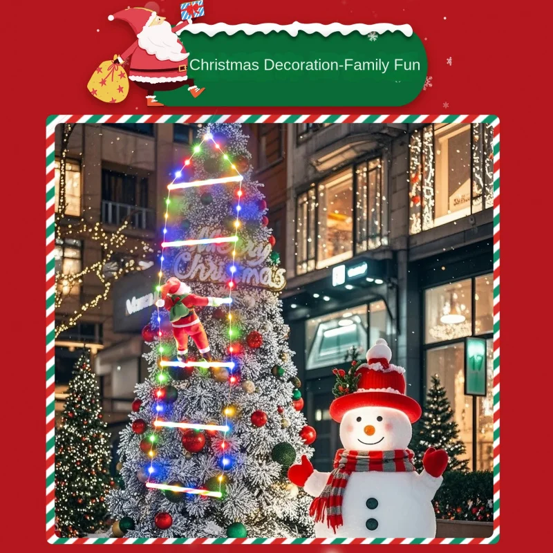 

Лестница Санта-Клауса LightledLadder Light Рождественская праздничная атмосфера Открытый двор Сад Камин Окно УкрашениеРождество