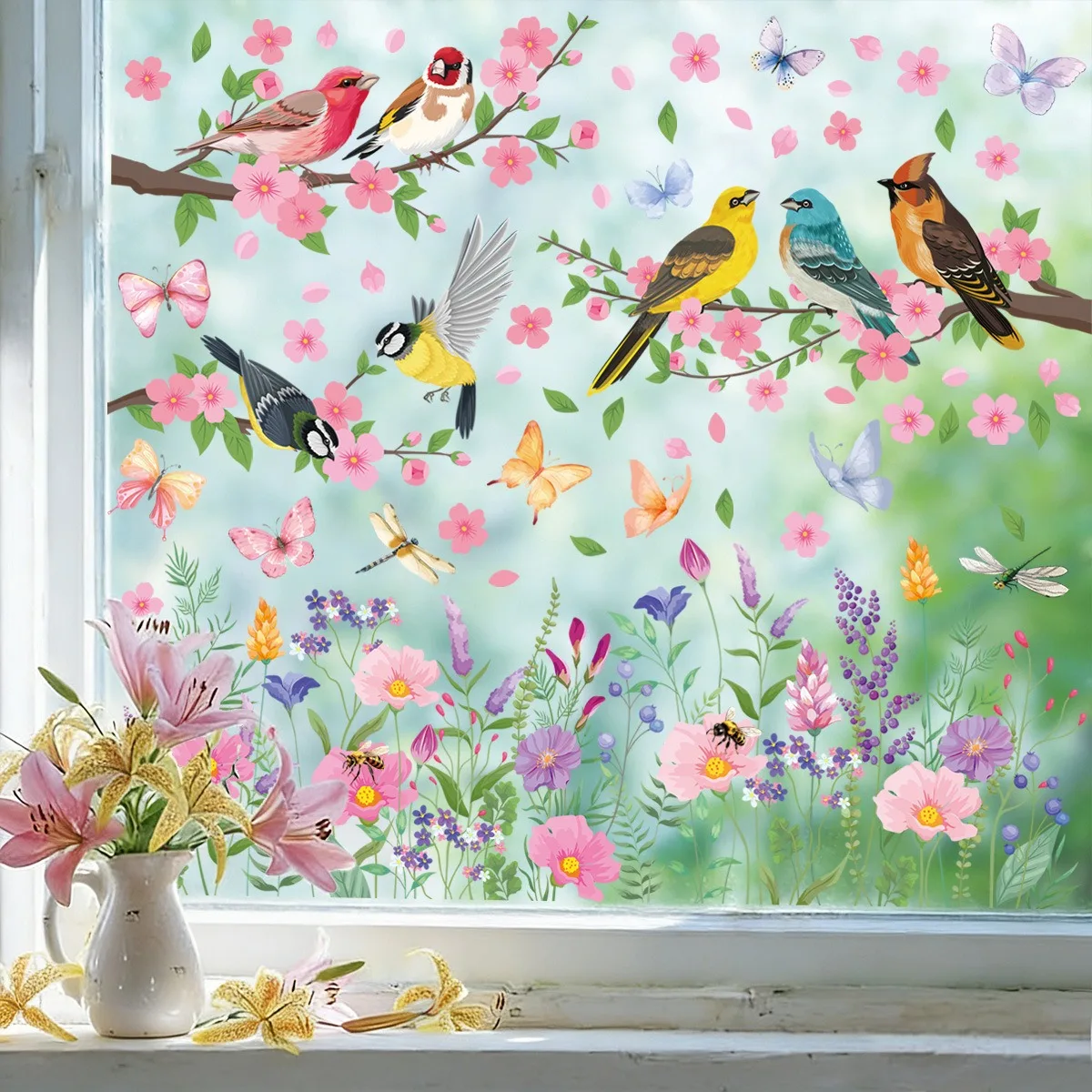 Picture 5: Spring Butterfly Stickers Removable Static Cling Window Wall Glass Decor No Glue Self Adhesive Decals for Home Office