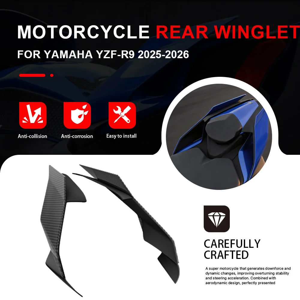 For Yamaha YZF-R9 YZFR9 2025-2026 Aerodynamic Motorcycle Rear Fairing Rear Tail Wing Rear Winglet Modified Spoiler Rear Wing