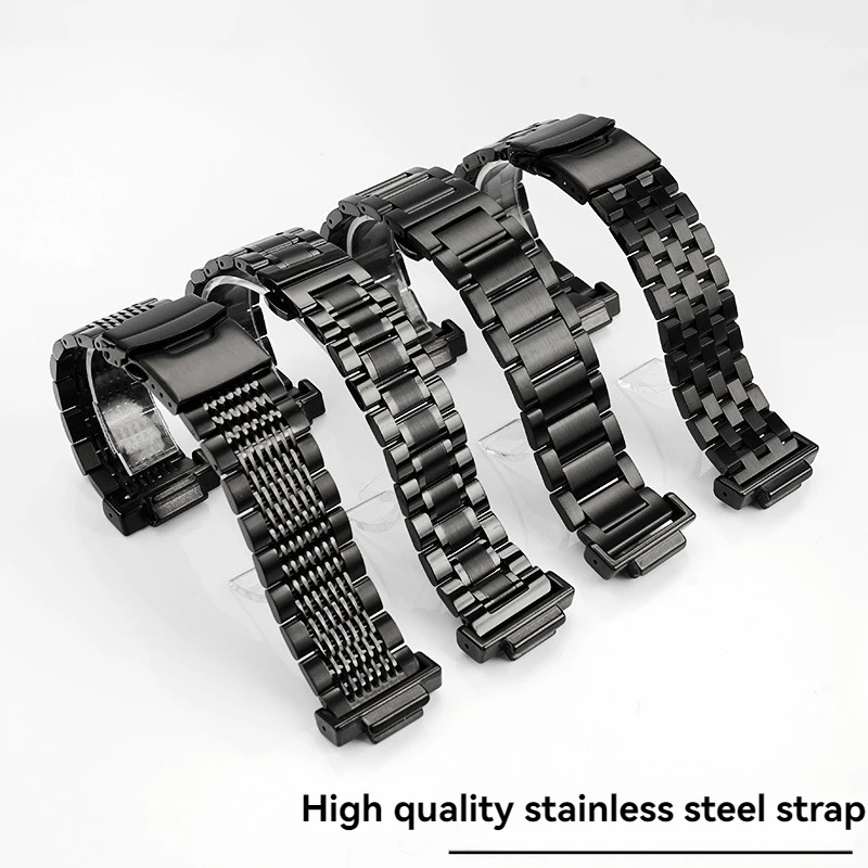 GA-110 100 GA-120  series modified metal strap for Casio GA-400 DW-5600 5610 DW-6900 GW-B5600 convex stainless steel strap 16mm