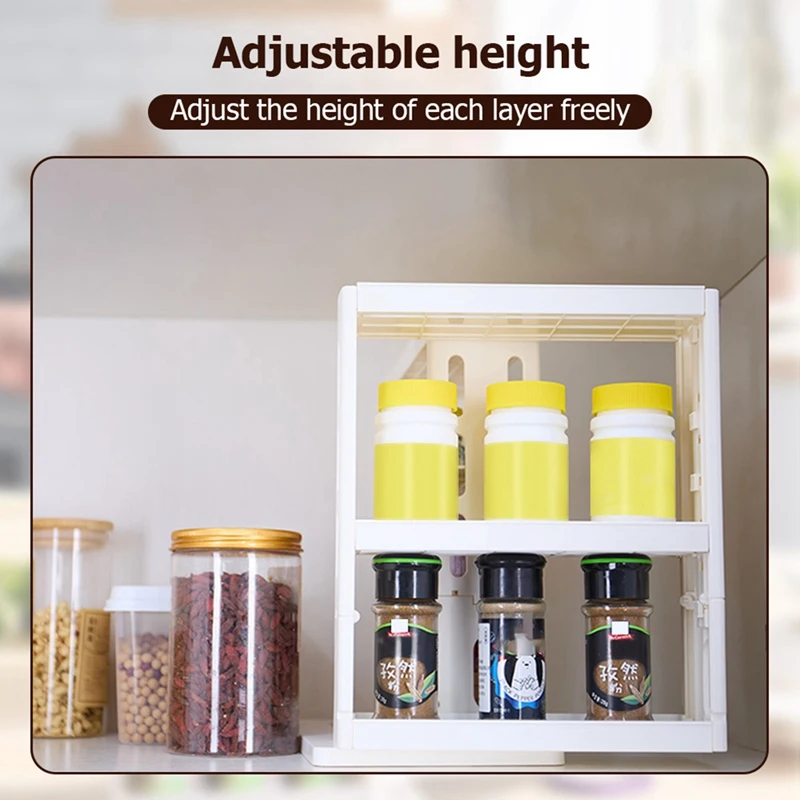 New Cabinet Folding Organizer Sliding Spice Rack Organizer Kitchen Rotating Organizer For Cabinet, Slide Out