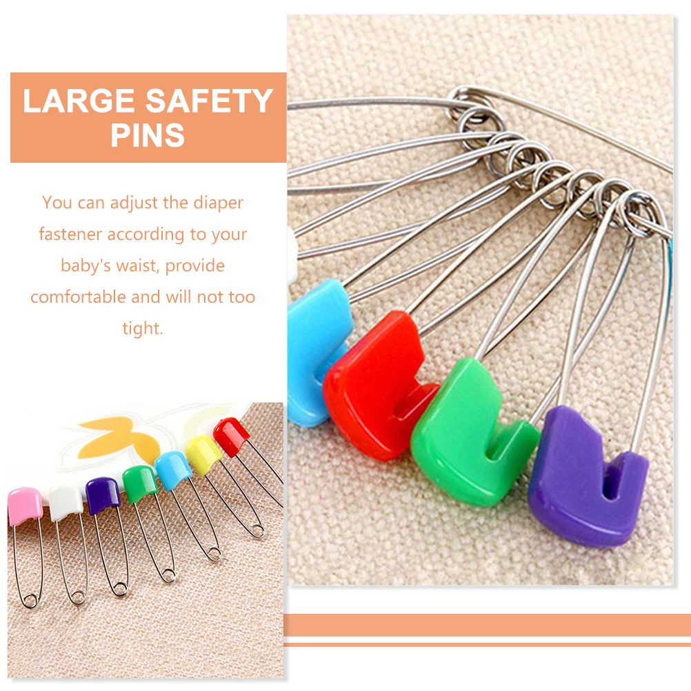 50 Pcs Child Safety Pins Diaper for Cloth Diapers Heavy Duty Mask Costume Brooch Clothing Plastic Fastener Clothes Baby Adult