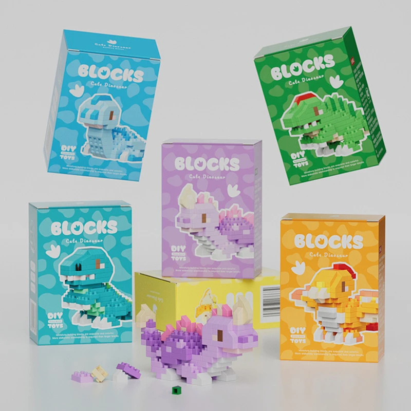 New Micro-particle Assembled Building Blocks Diy Creative Leisure Toys Small Dinosaur Assembled Ornaments Animal Building Blocks