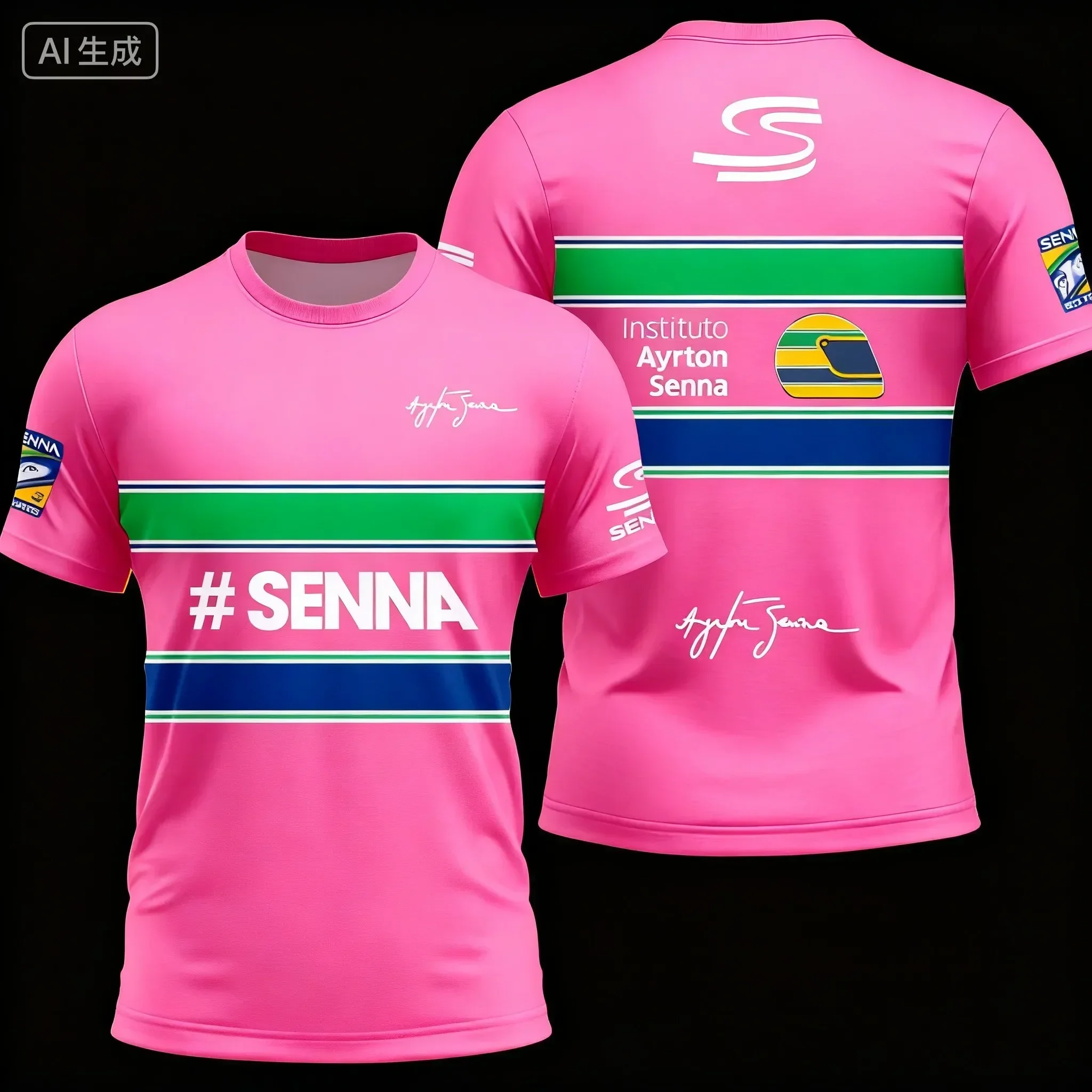 2026 Neues Ayrton Senna Nr. 12 Rennwagen 3D-Druck Sommer Sport Casual Atmungsaktives Kurzarm-Familien-T-Shirt für Herren und Damen – Detail 11