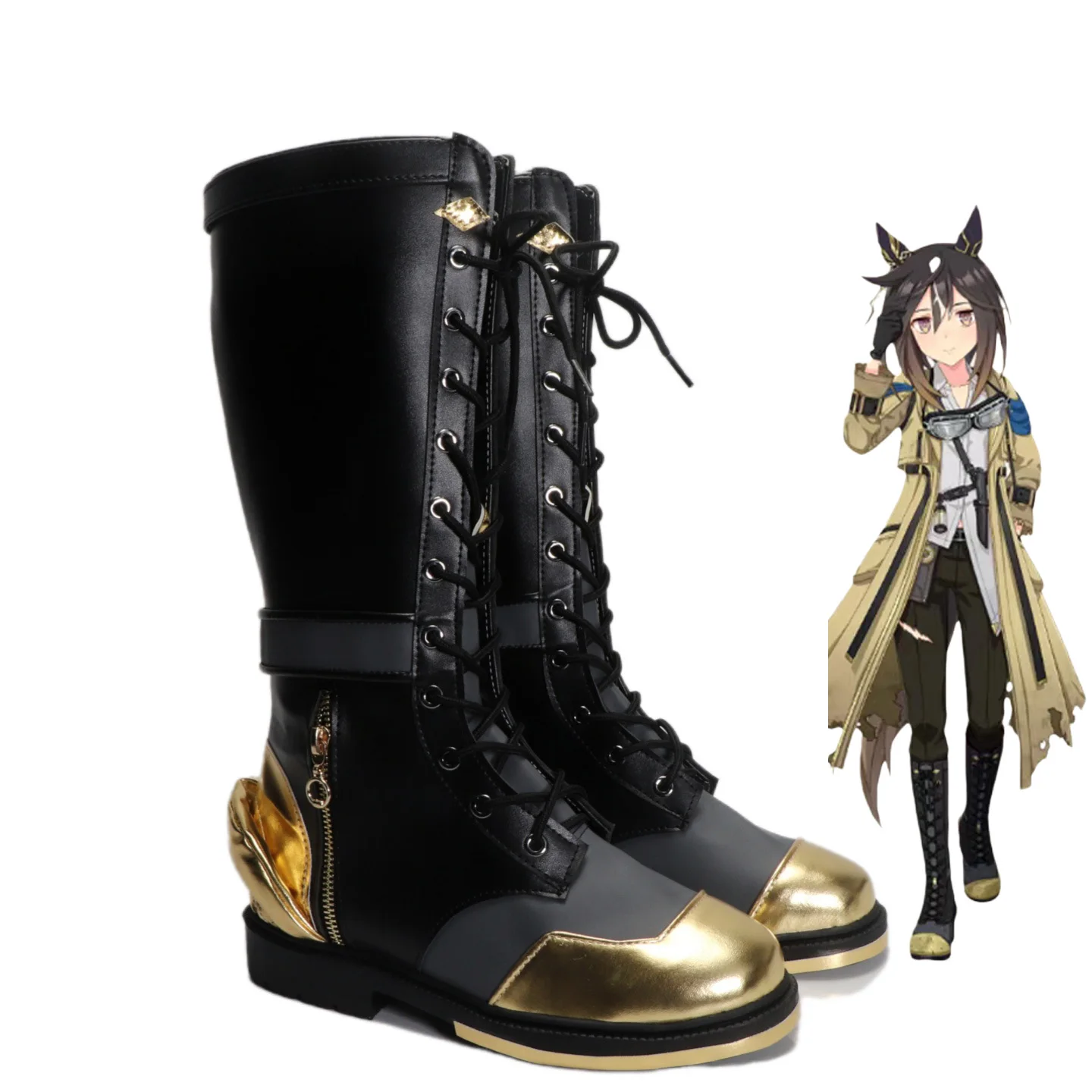 

Pretty Derby Stay Gold Обувь для косплея Сапоги Костюм на Хэллоуин Аксессуар Опора