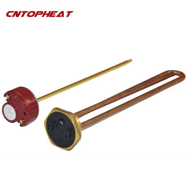 220v 1500w Heating Element With Thermostat DN32 Thread Immersion Copper Water Heater With Thermoregulator