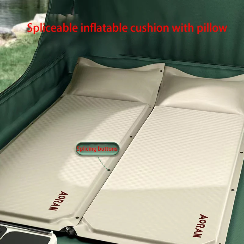 RV Travel Automatic Air Mattress Sleeping Pad Camping Moisture-Proof Pad Outdoor Camping Air Mat Beach Picnic Mat Camping Tent