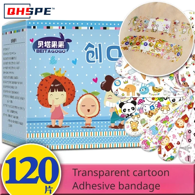 120 sztuk/zestaw Cartoon plaster dla dzieci dzieci skóra szczepionka wtrysk łatka z otworem plaster na rany Kawaii bandaże samoprzylepne