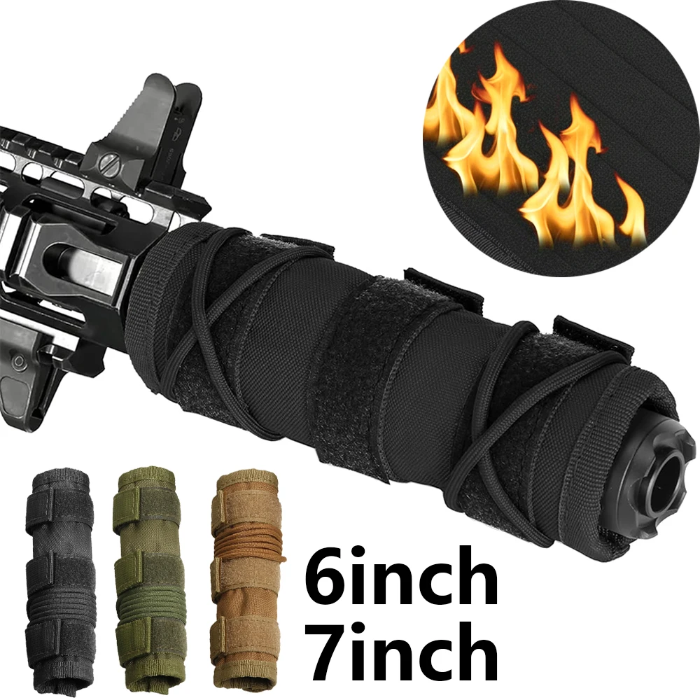 

6/7 Inch Airsoft Silencers Cover Tactical Airsoft Suppressor Sleeve Blank Burnproof Hunting Gun Rifle Muffler Protective Cover