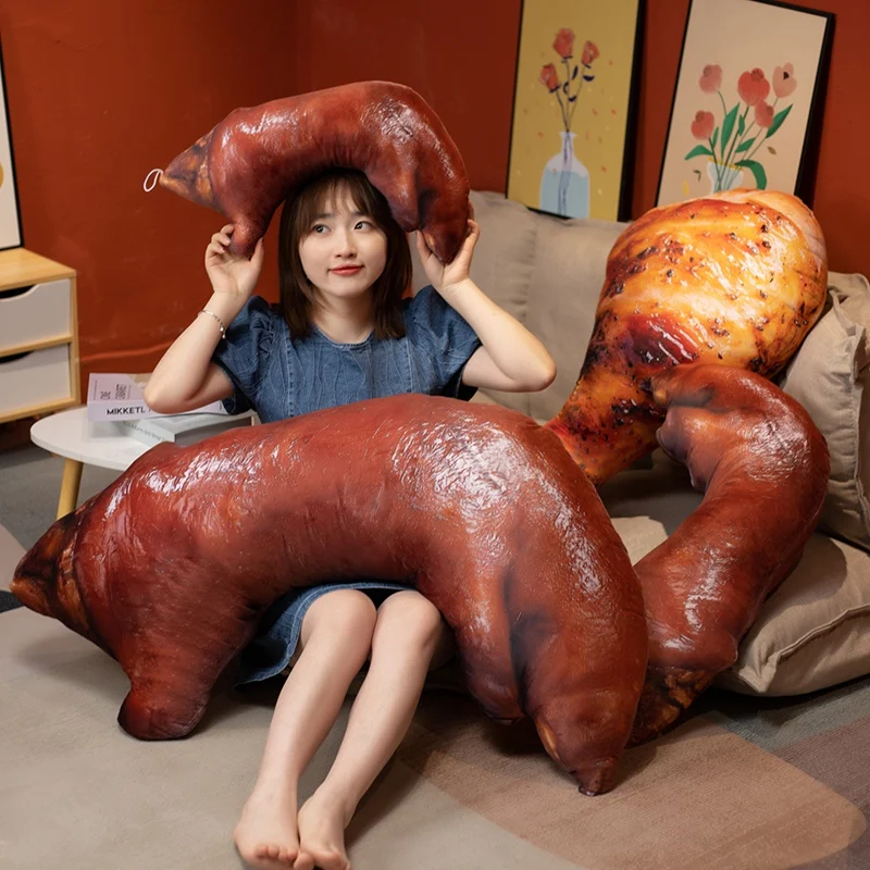 110cm Simulation Food Real Life Style Chicken Leg & Pig Trotter Toy Chick Wing Drumstick Fried Rice Noodles Pillow Birthday Gift