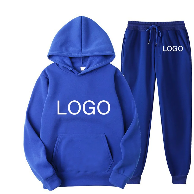 Customized Sweatshirt 2Piece Set Men Women Tracksuit Hooded Jogger Pants High Quality Unisex Daily Casual Sports Hoodies Suit