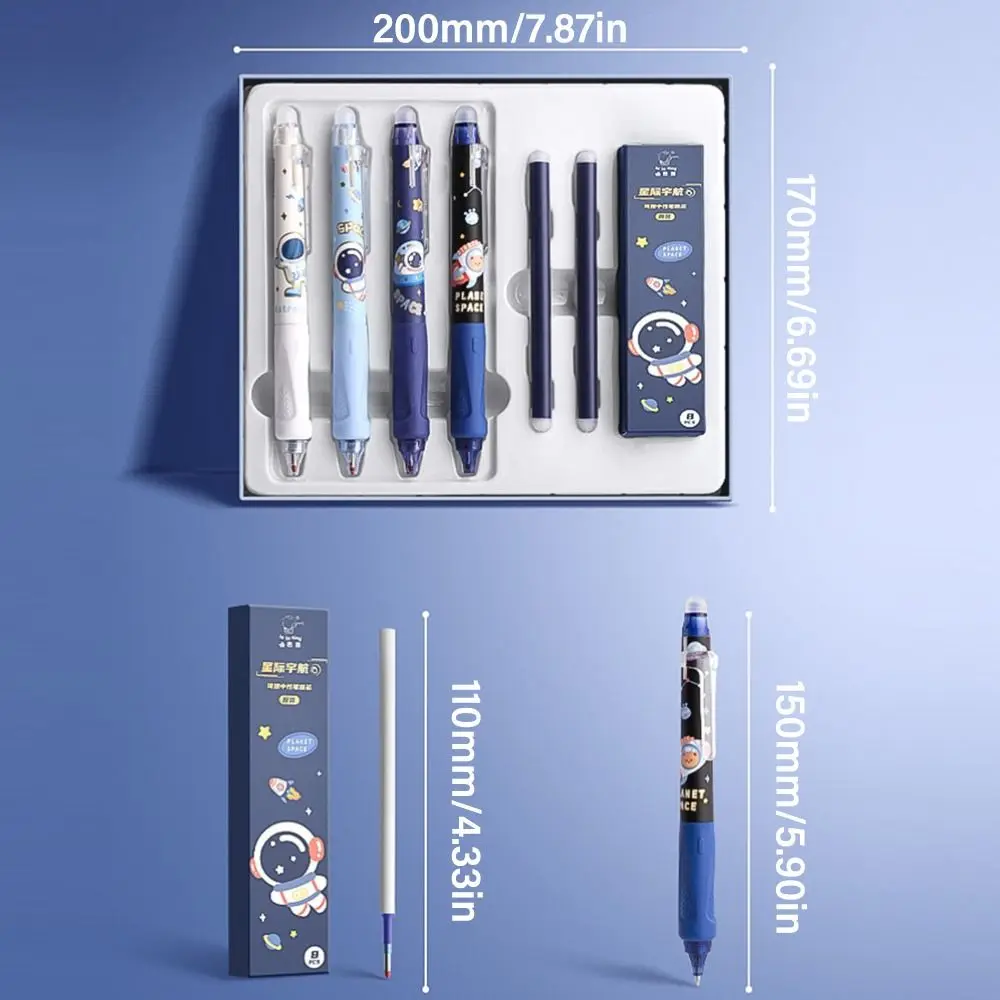0.5mm Black/Blue Ink Erasable Pen Students Gift Replaceable Core Gel Pen Creative Stationery Writing Tools