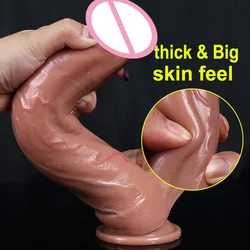 11.02in Huge Dildo Soft Penis Sexy Female Sex Toys Masturbator Double-layer Silicone Suction Cup Dildos for Women Big Dick Cock