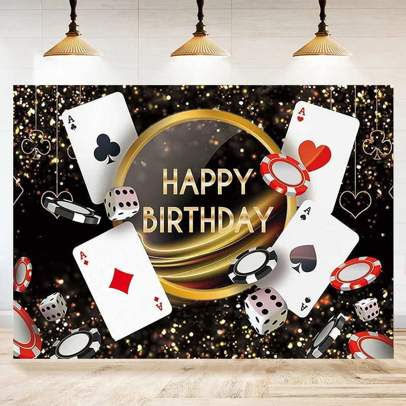 toile-de-fond-de-photographie-de-poker-de-des-arriere-plan-de-nuit-de-casino-banniere-de-fete-d'anniversaire-accessoires-de-photoshoot-decorations