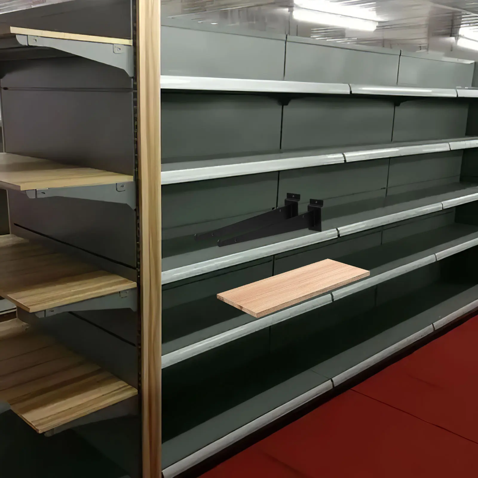 

6Pcs Heavy Duty Shelf Brackets for Slatwall Panels Robust Ideal for Retail Display and Organization