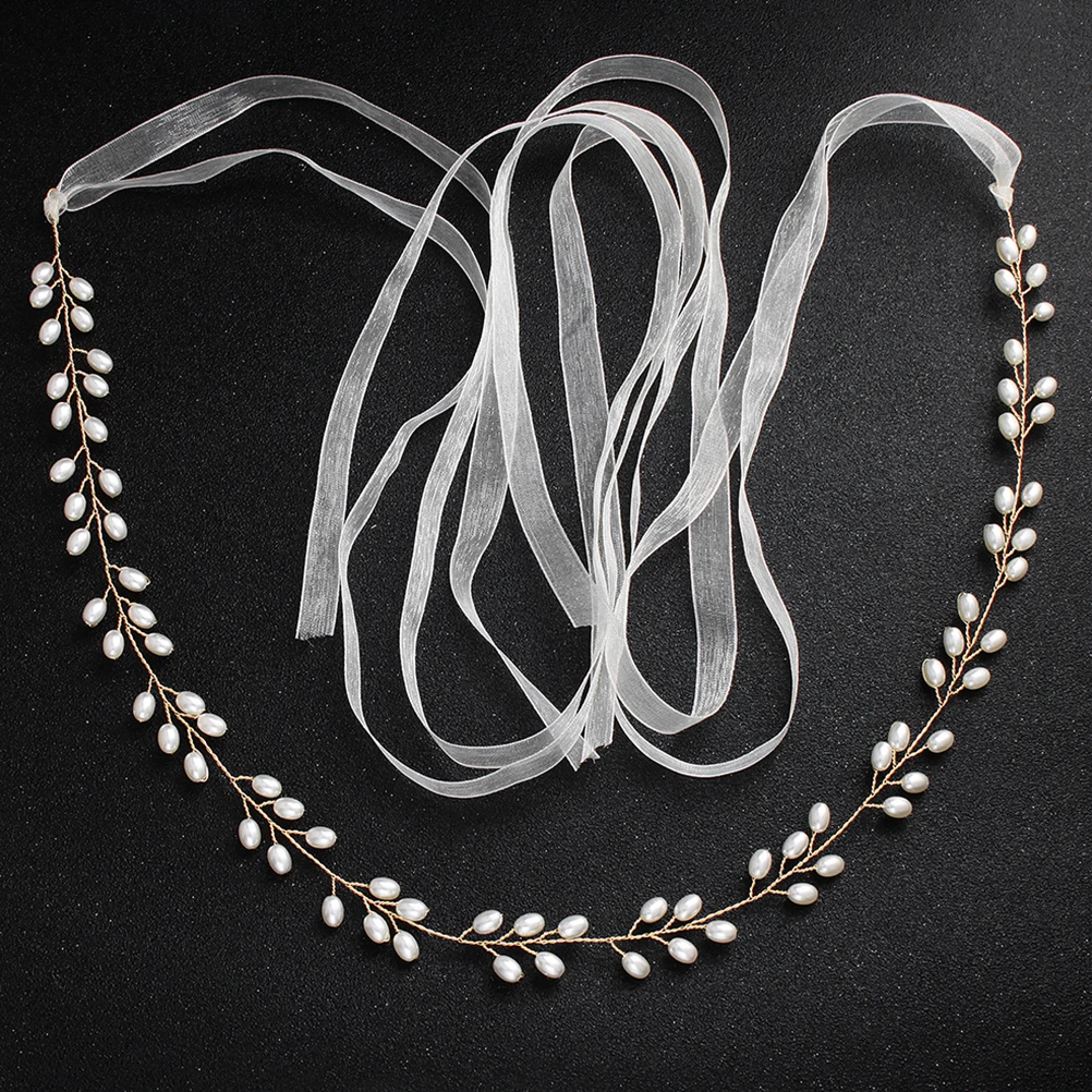 

Pearl Bride Belt Wedding Dress Accessory Elegant Bridal Waistband Bridesmaid Sash For Photo Taking Decorative Prop