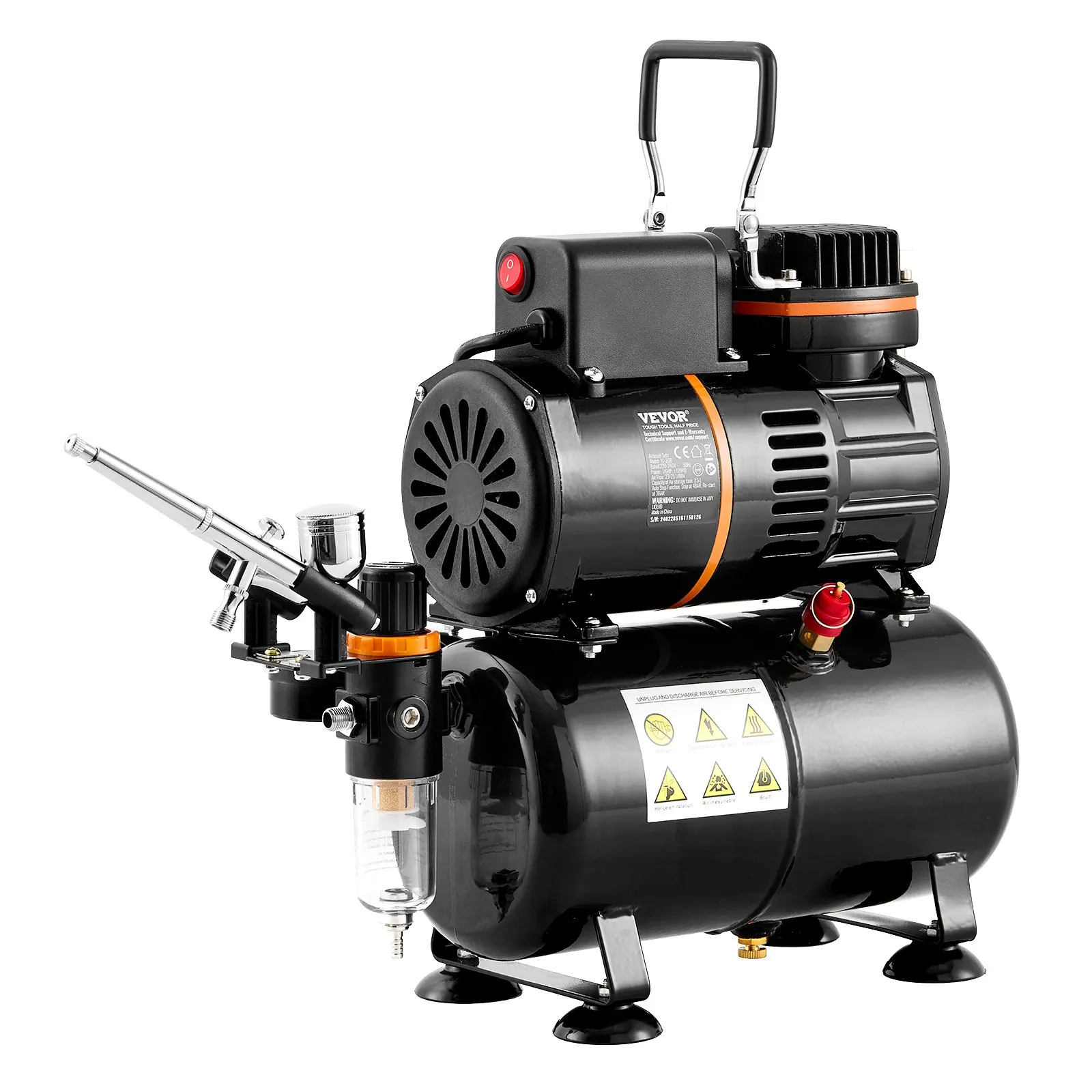 

Airbrush Kit, Dual Fan Air Tank Compressor System Kit With 3.5L Air Storage Tank, Air Brush Set With 0.3 Mm Tip Airbrush,