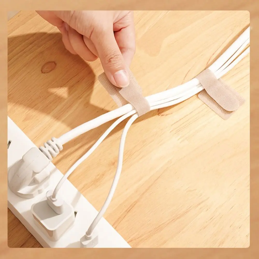 10 قطعة ربطات كابل جديدة قابلة لإعادة الاستخدام أشرطة قابلة للتعديل ربط منظم للأسلاك إدارة المكتب حامل حبل سلكي ذاتي اللصق #4