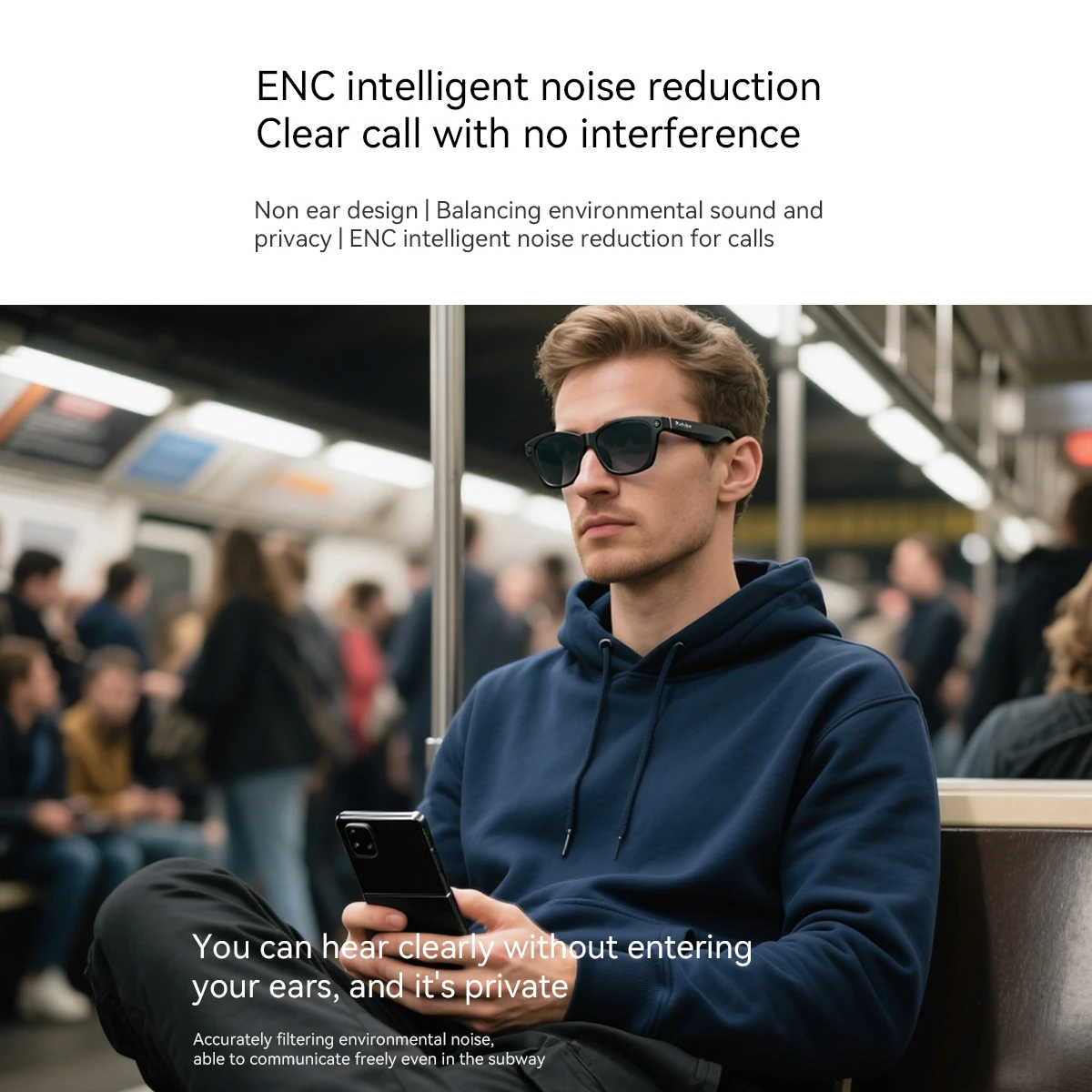 Blackview BV100 Smart Glasses with 2K HD Camera & Bluetooth