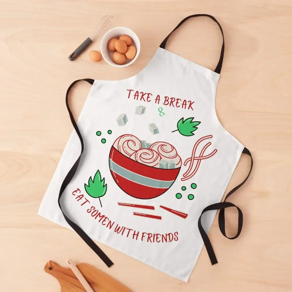 

Eat Somen with Friends Apron Professional Barber Women Kitchen For Hairdresser Apron