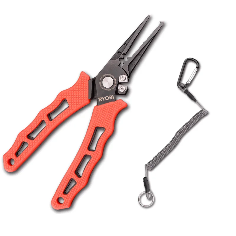 RYOBI New Arrival PLIERX8 Braid Line Cutters Split Ring Pliers Multi-function fish tools portable cutter Fishing Plier