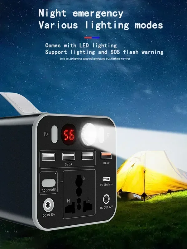 42Ah-90Ah Outdoor Emergency Power Supply 300W Portable Power Station 150W 180W Power Bank Generator DC output Battery Charger