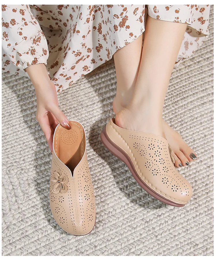 

Hollow-out soft-soled women's shoes, new summer style, closed-toe sandals women's thick-soled half-slippers casual women's shoes