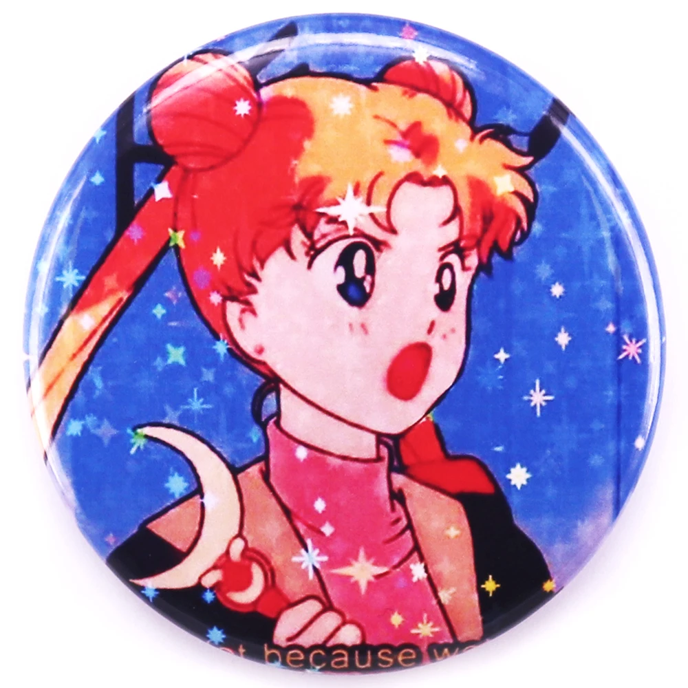 

Cute anime fantasy girl Sailor Moon prototype tinplate decorative brooch
