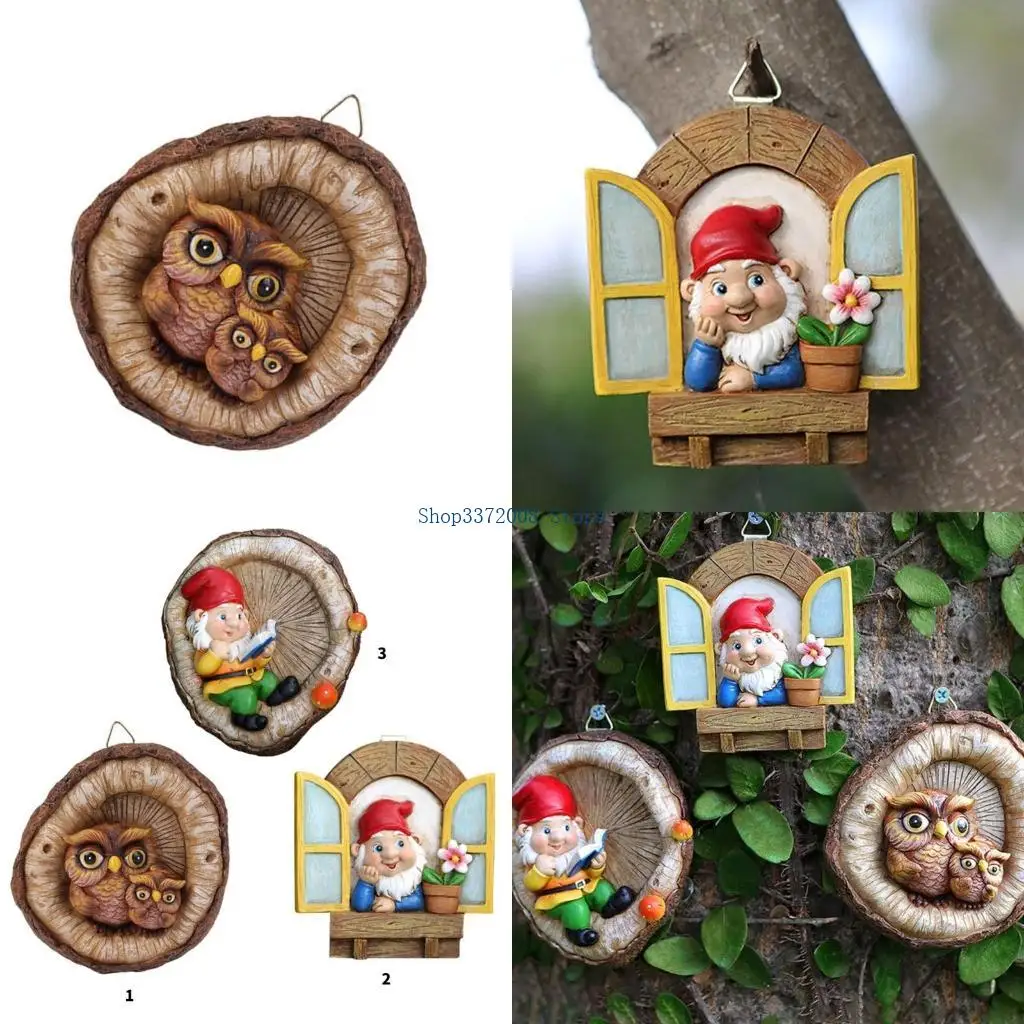 

Elegant Gardens Dwarf Figurines Hangings for Tree Faces and Outdoor Decorations
