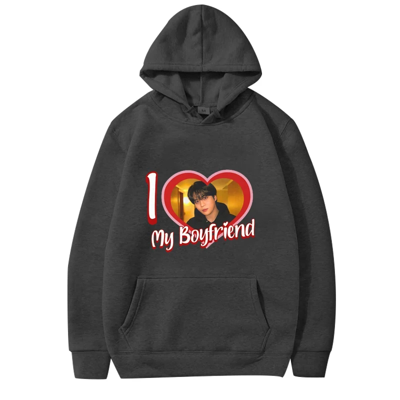 Ateez Jongho I Love My Boyfriend  hoodie men women vintage Long sleeve Sweatshirt with print Graphics oversized  hoodie  unisex