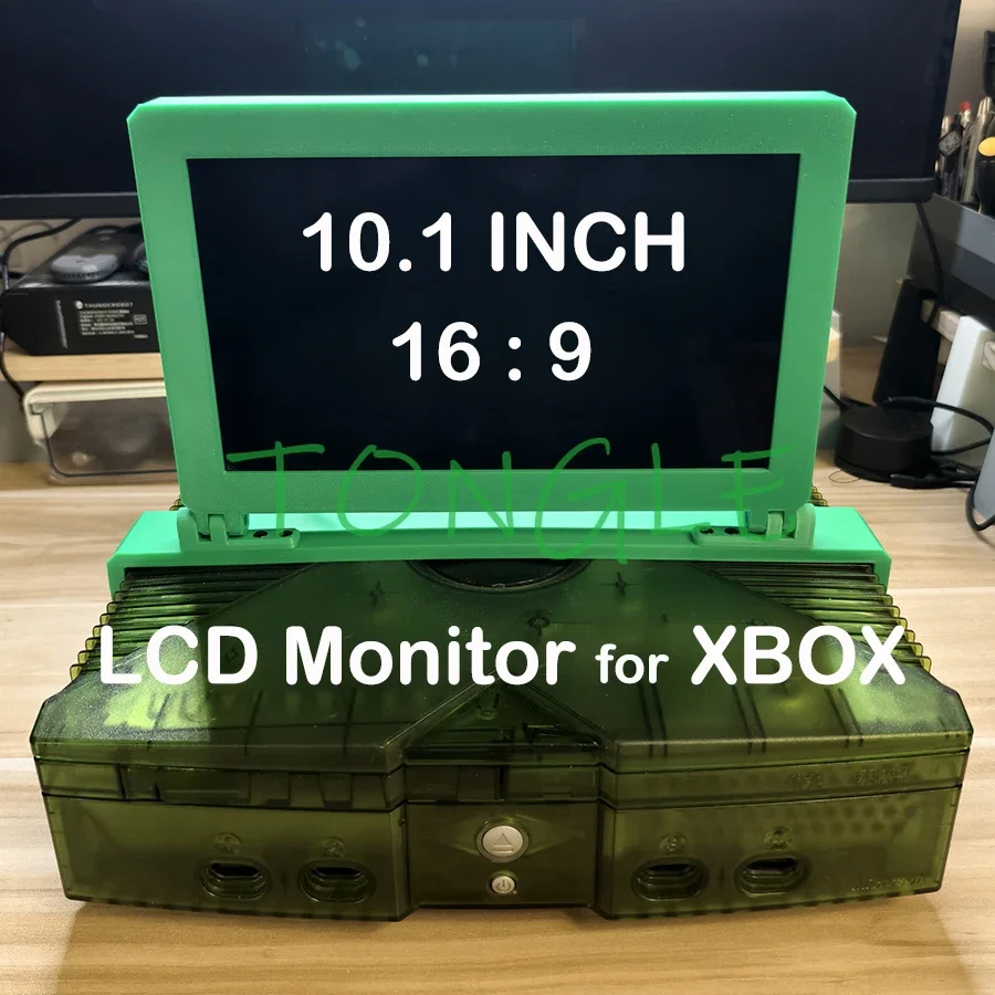 3D Print 10.1 Inch 1024X600 HD Portable Game Monitor, Mini LCD Screen with Stereo, Suitable for The First Generation of Xbox