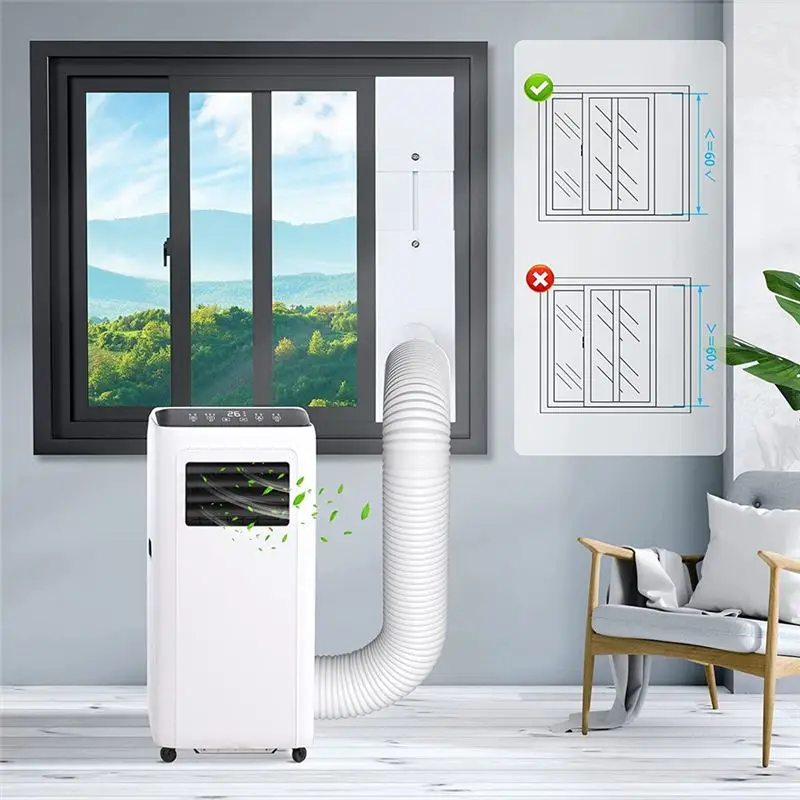 AEE3-Portable Air Conditioner Window Vent Kit With 5.9In Exhaust Hose Seamless Adjustable Sliding Door AC Kit Window Seal Kit