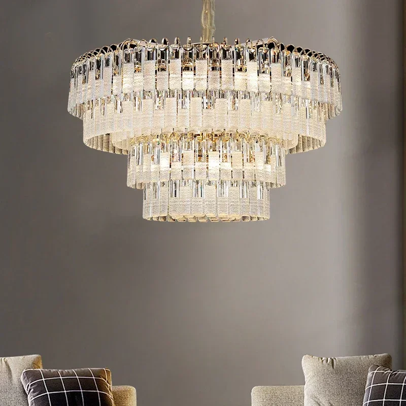 

GHEUVNJ Crystal chandelier Nordic light luxury living room main light atmospheric duplex floor light modern minimalist
