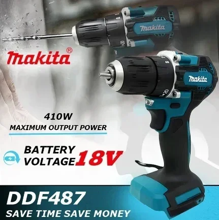 

Makita DDF487 18V Cordless Brushless Electric Drill Driver Compact High Torque LXT Electric Variable Speed Brushless Motor