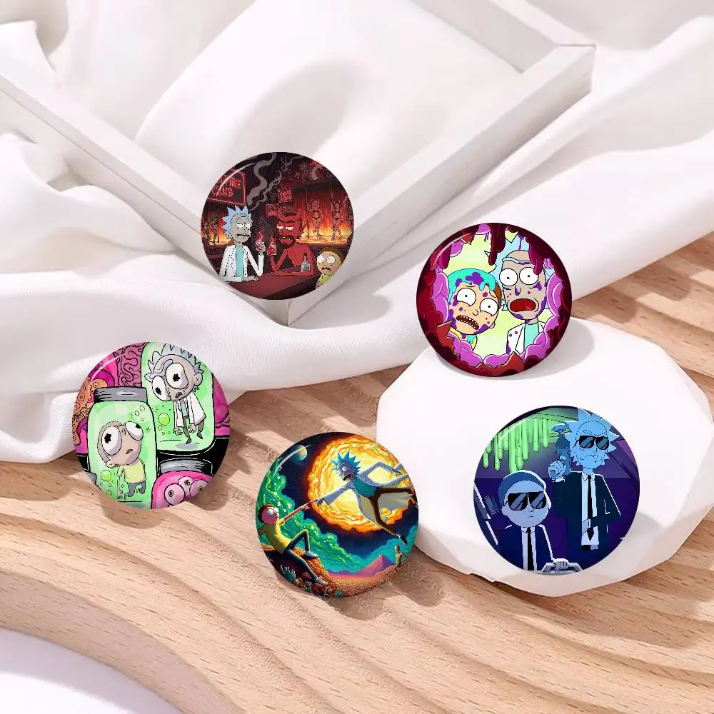 Anime Rick And Morty Anime Button Pin Handmade Brooch For Clothes Cartoon Badge Backpack Decoration Jewelry Accessories