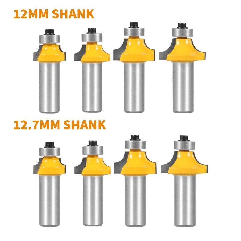 YUSUN 12/12.7MM Shank Corner Round Over Router Bit Woodworking Milling Cutter For Wood Face Mill