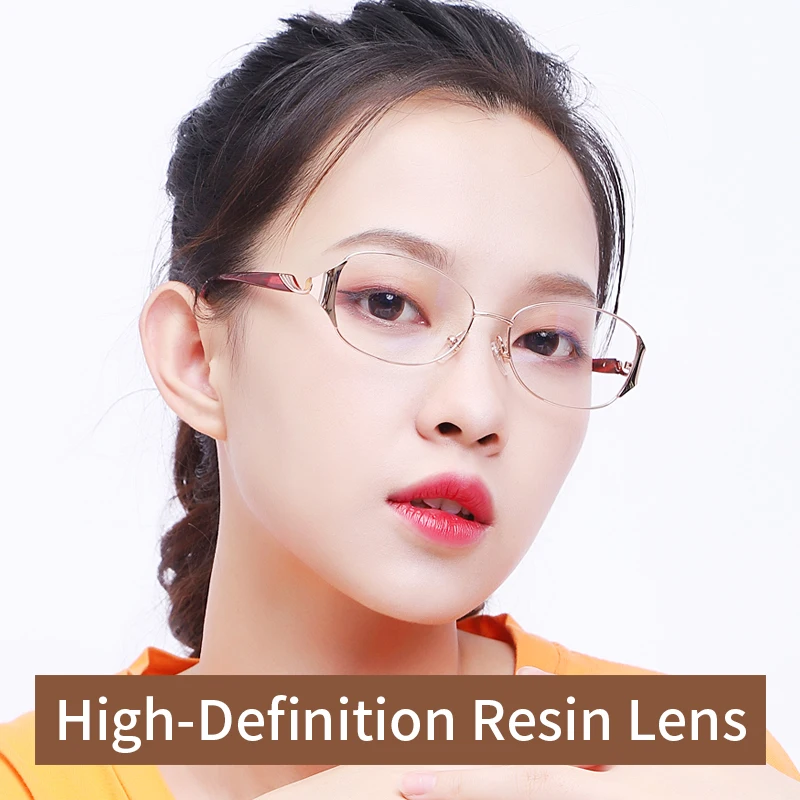 Anti Blue Ray Anti-fatigue Reading glasses for Women, Stylish Oval Metal Frame,  Anti UV Ray/Eye Strain/Glare  +0.5 to +4.0