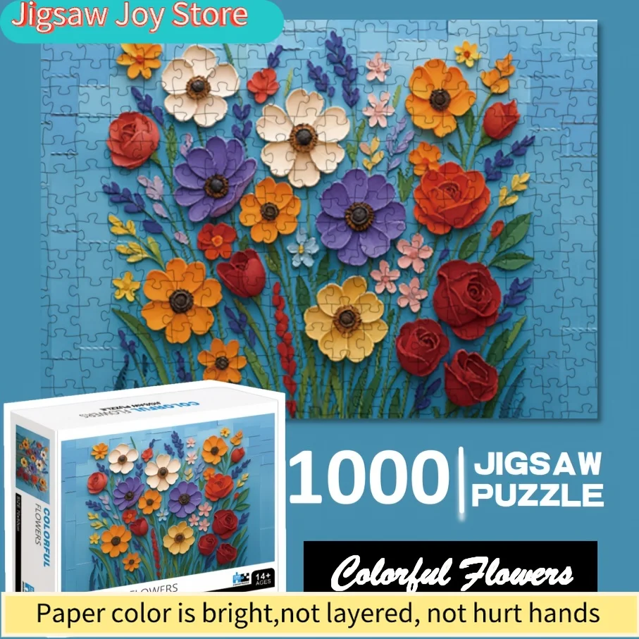 

Пазл с разноцветными цветами для взрослых — яркий цветочный дизайн с красными розами, желтыми ромашками и многим другим — идеально подходит для украшения дома