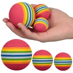 Colorful Pet Toy Balls Rainbow Foam Ball Interactive Cat Toys Chewing Rattle Scratch Natural Foam Ball Training Pet Supplies