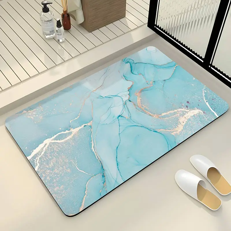 Alfombrilla de baño de piedra de diotomita de lujo, alfombra antideslizante para ducha, alfombrillas absorbentes para pies, alfombra de inodoro de