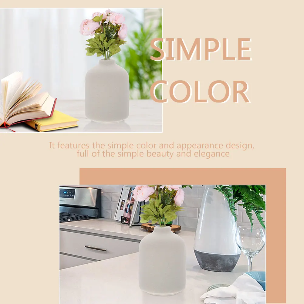 

Ceramic Flower Vase Zen Style 1 Piece Modern Minimalist Decorative Vase for Home Garden Desktop Floral Arrangement