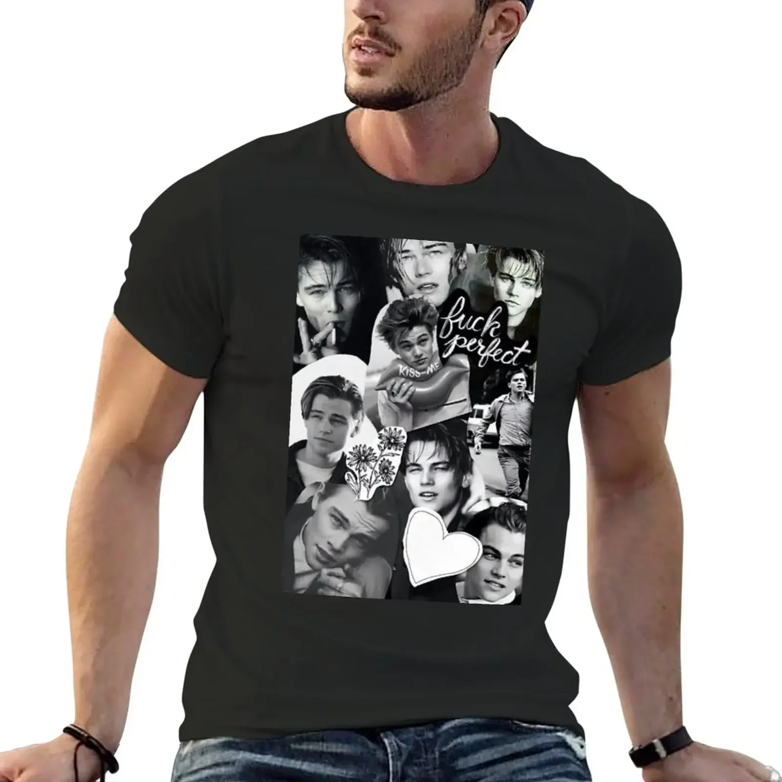 Leo Leonardo DiCaprio Handsome Collage T-Shirt hippie clothes vintage clothes mens big and tall t shirts