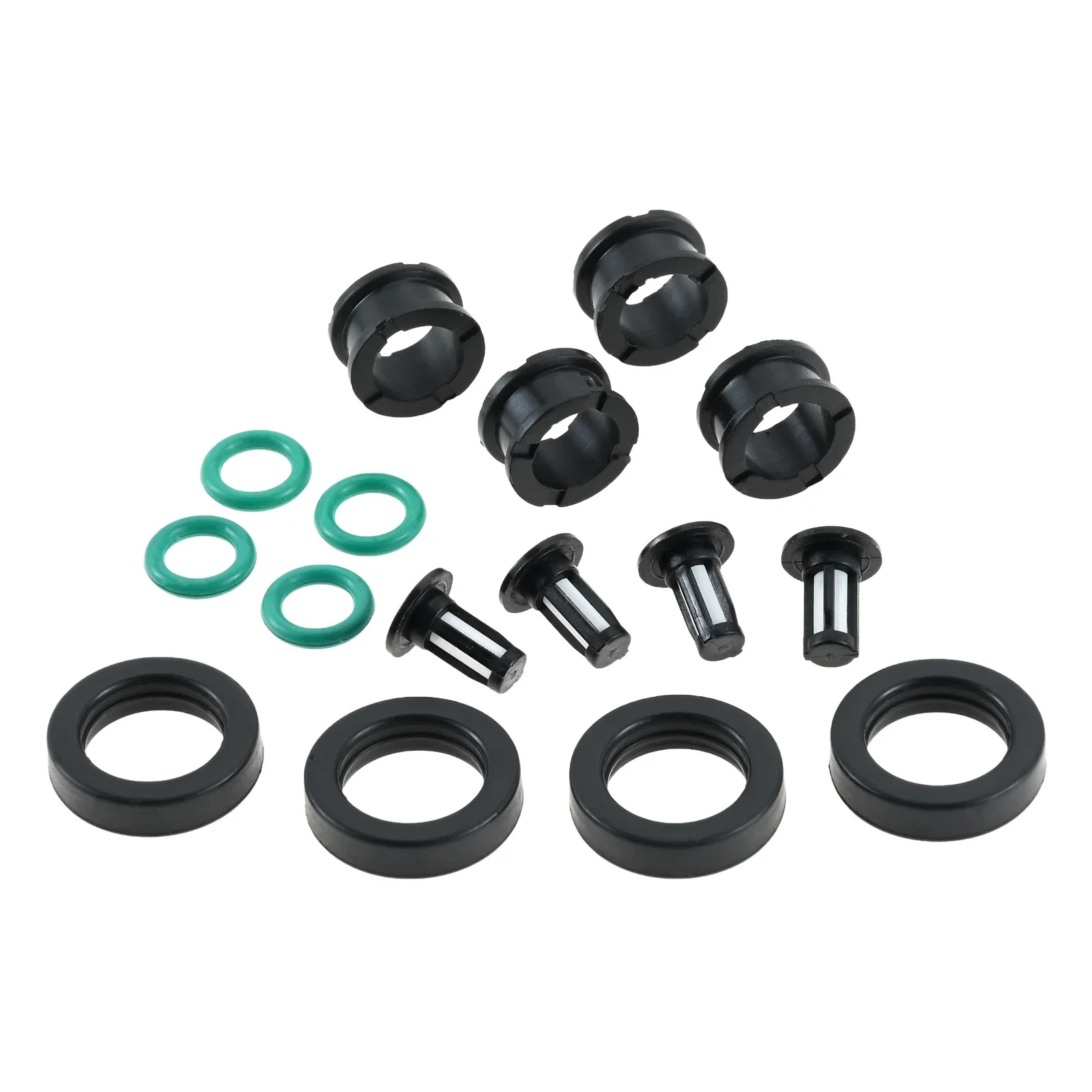 4 Sets Auto Fuel Injector Kit Filters Grommets O-rings Seals for Suzuki GSXR 600 750 1000 Hayabusa GSX1300, 15710-24F00
