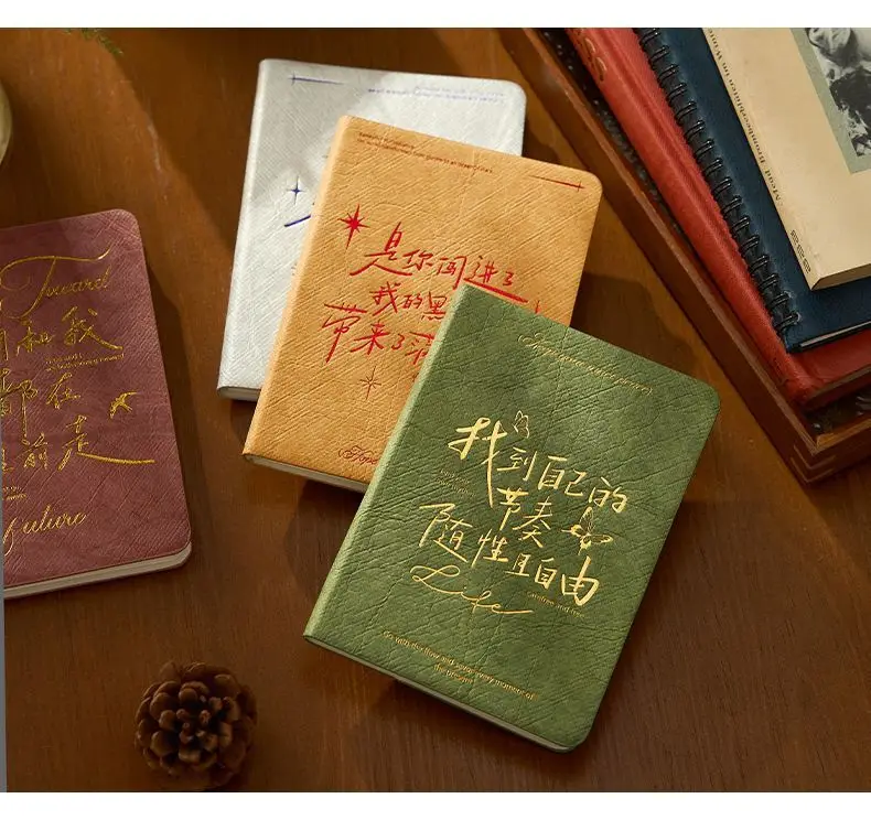 Tragbares, gepunktetes Tagebuch-Notizbuch im A6-Format – Tagebuchplaner mit Goldfolienprägung, Hardcover, Einfachheit, Eleganz, zeitlose Melodie-Serie – Detail 15