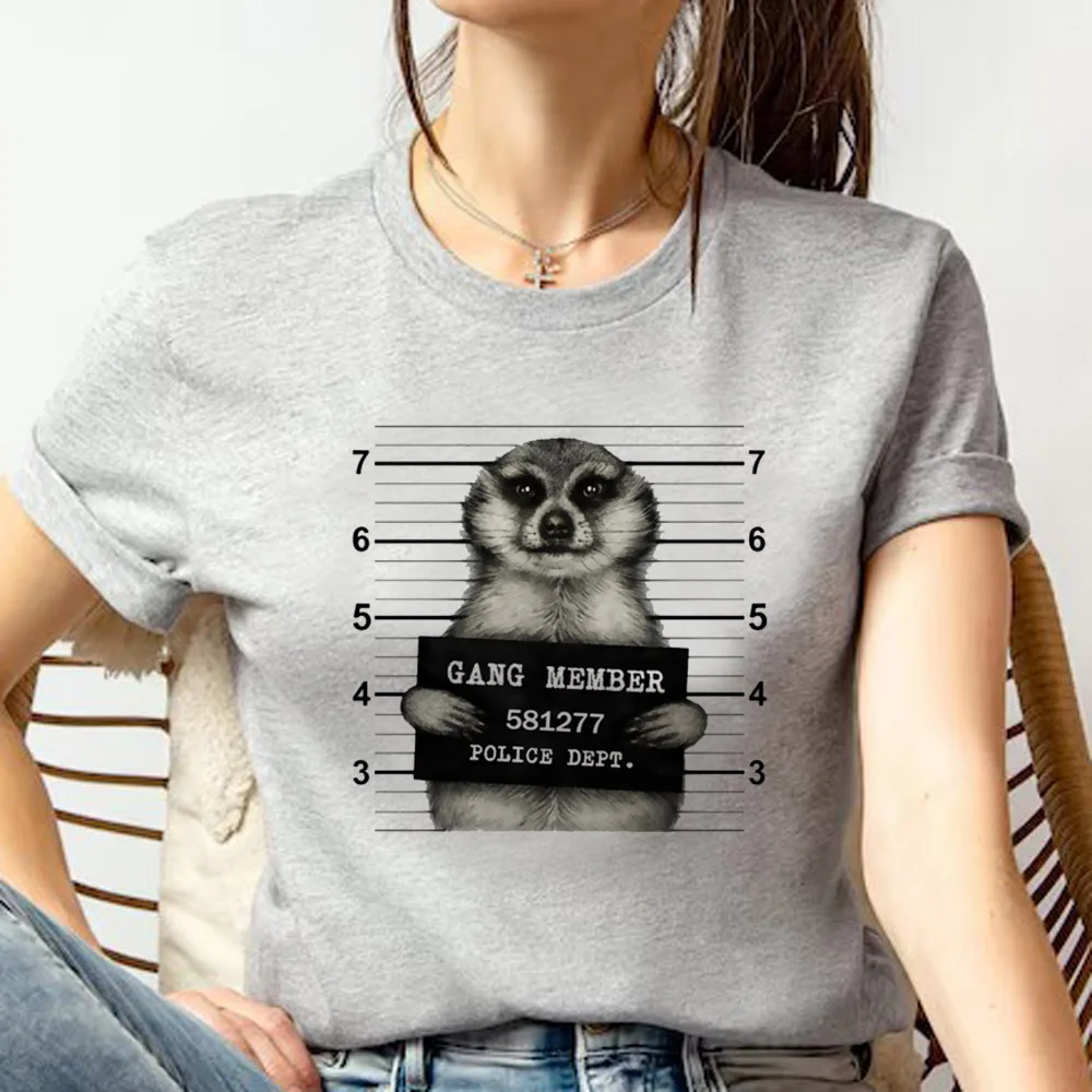 Meerkat t-shirts women funny Tee female harajuku comic y2k clothes